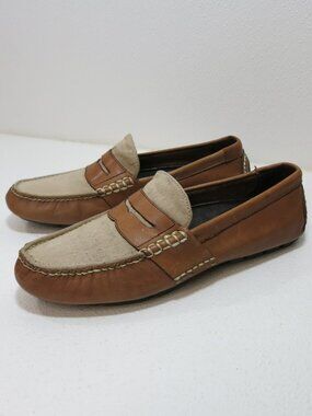 Polo Ralph Lauren Canvas Top Oil Tanned Leather Moccasins Footwear Loafers Sz 7